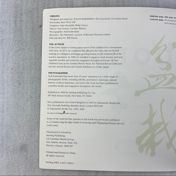 Grow Your Own Bonsai How To Book Step by Step Instructions and Projects - Picture 4 of 9